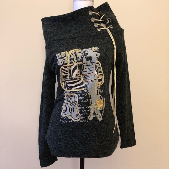 Charcoal cowl neck sweater - Picture 4 of 5